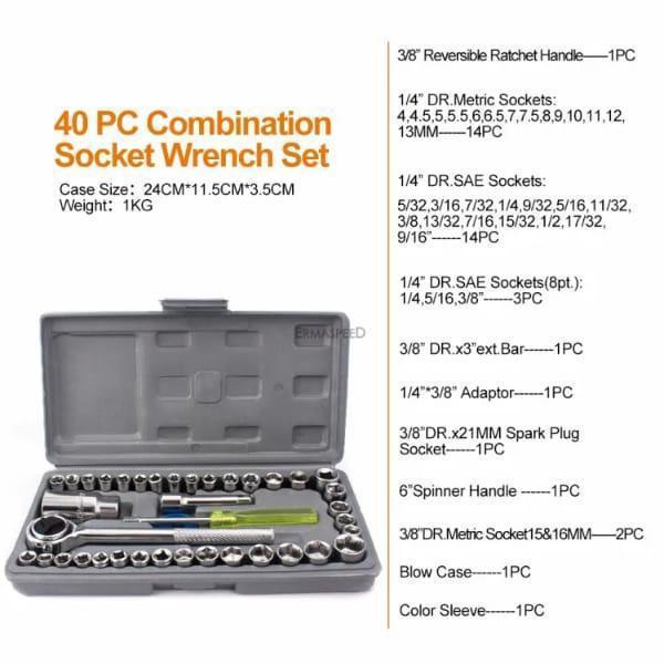 40 Pcs Stainless Steel Tool Kit Set