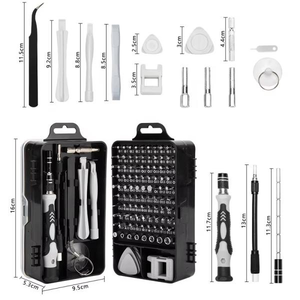 115-in-1 Precision Magnetic Screwdriver Set – Stainless Steel Flat Head Repair Tool Kit