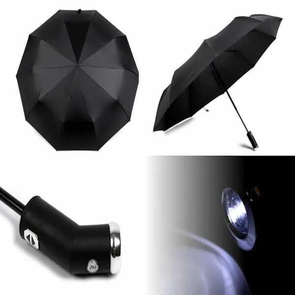 Portable Black Aluminium Umbrella - 1 Pc Weather-Resistant Design for Outdoor Use