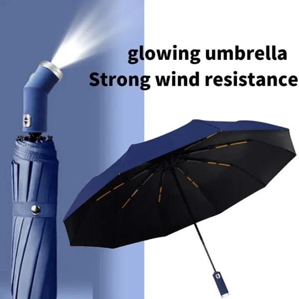 Portable Black Aluminium Umbrella - 1 Pc Weather-Resistant Design for Outdoor Use